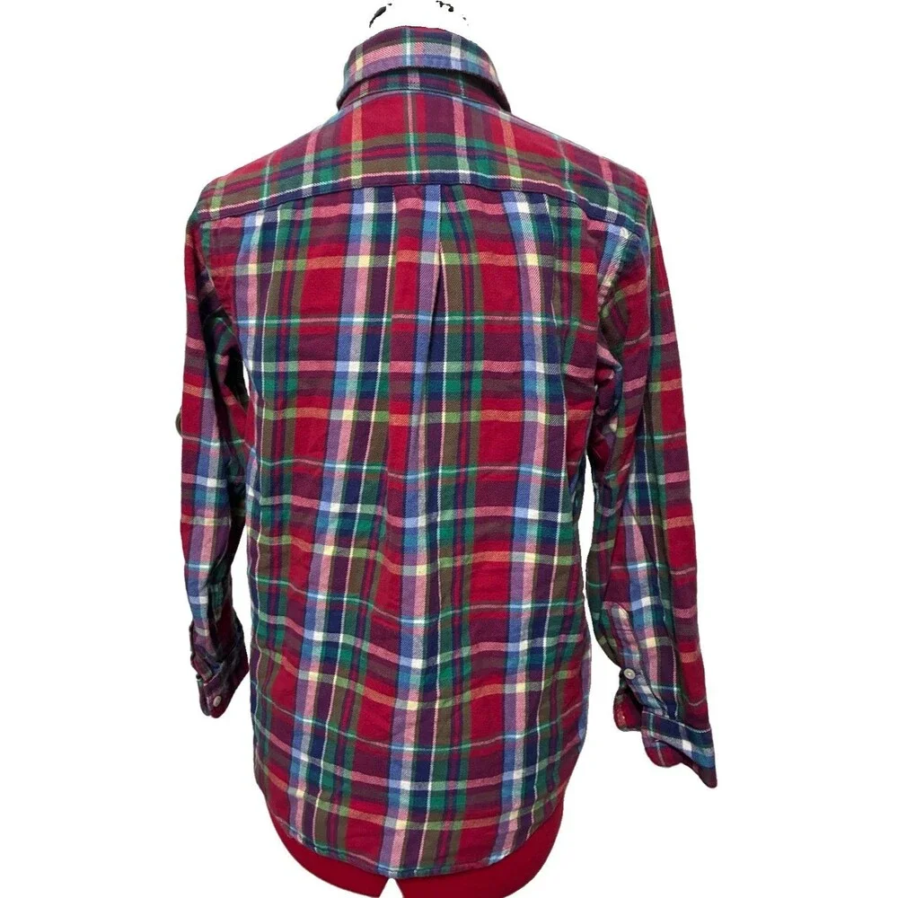 Ralph Lauren Red Plaid Flannel Long Sleeve Boys Size 14/16